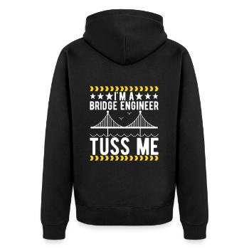 Bridge Engineer Bridge Construction - Unisex Premium Organic Zip Hoodie - black - Back - Nico (187cm)