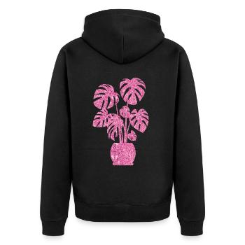 Plant Lover Gardening Diamond - Unisex Premium Bio Zip Hoodie - Schwarz - Hinten - Nico (187cm)