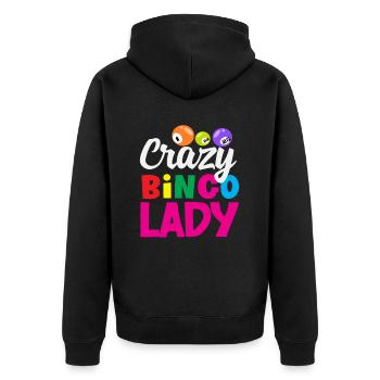 Crazy Bingo Lady Bingo Joueurs de bingo - Veste à capuche bio Premium Unisexe - noir - Dos - Nico (187cm)