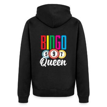 Bingo Queen pour les joueurs de bingo - Veste à capuche bio Premium Unisexe - noir - Dos - Nico (187cm)
