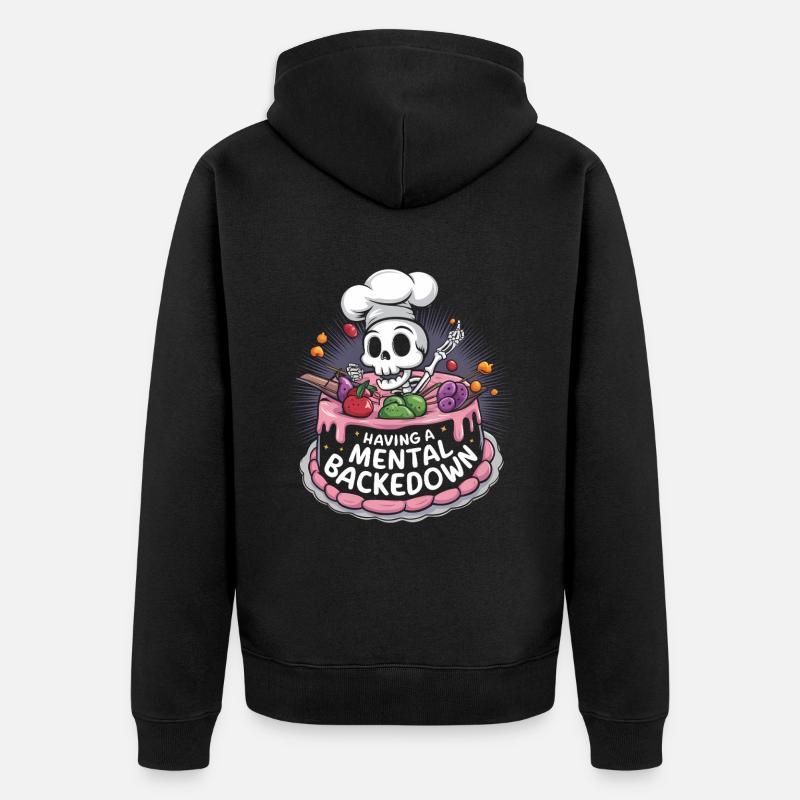 Gâteau squelette drôle - Veste à capuche bio Premium Unisexe - noir