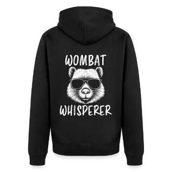 Wombat Disant Australie Drôle Wombats Cadeau - Veste à capuche bio Premium Unisexe - noir - Dos - Nico (187cm)