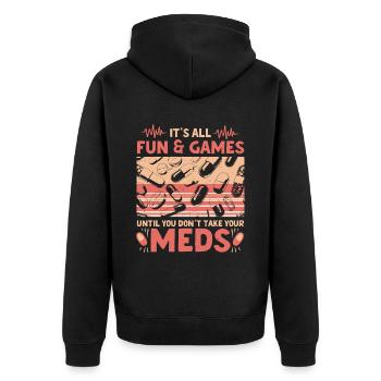 Infirmière psychiatrique - Veste à capuche bio Premium Unisexe - noir - Dos - Nico (187cm)