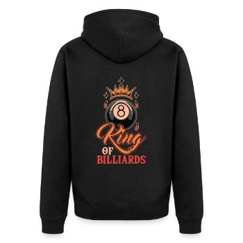 Billard König Der Billiards 8 Ball - Unisex Premium Bio Zip Hoodie - Schwarz - Hinten - Nico (187cm)