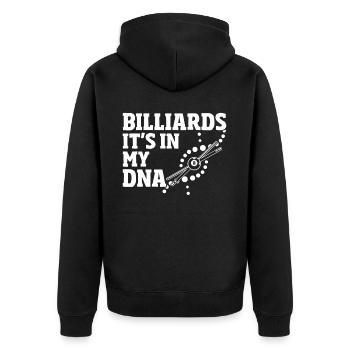 Billard In Meiner DNA Spiel - Unisex Premium Bio Zip Hoodie - Schwarz - Hinten - Nico (187cm)