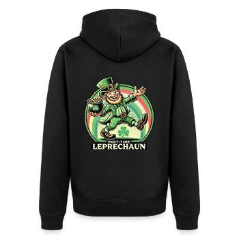 Leprechaun à temps partiel Fête de la Saint-Patrick - Veste à capuche bio Premium Unisexe - noir - Dos - Nico (187cm)