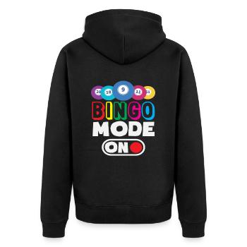 Mode bingo activé pour les joueurs de bingo - Veste à capuche bio Premium Unisexe - noir - Dos - Nico (187cm)