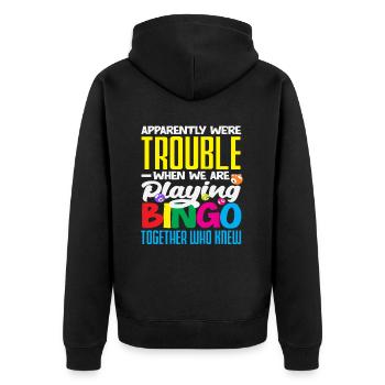 Bingo Spieler Spaß Wenn Wir Bingo Spielen - Unisex Premium Bio Zip Hoodie - Schwarz - Hinten - Nico (187cm)
