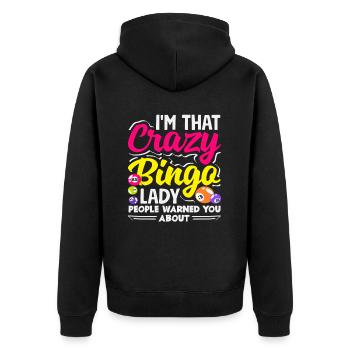 Folle Bingo Lady Bingo Joueuse de Bingo - Veste à capuche bio Premium Unisexe - noir - Dos - Nico (187cm)