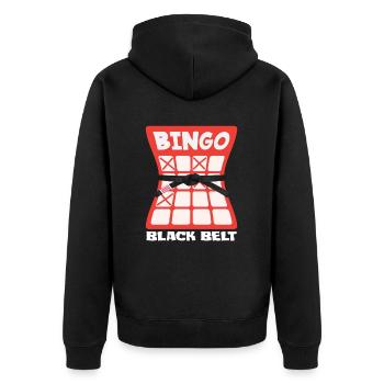 Bingo Ceinture noire pour joueurs de bingo - Veste à capuche bio Premium Unisexe - noir - Dos - Nico (187cm)