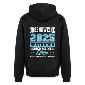 Youth Consecration 2025 Girl Boy - Unisex Premium Organic Zip Hoodie - black - Back - Nico (187cm)