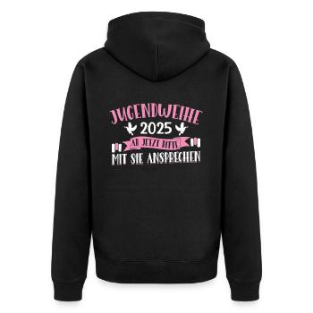 Youth Consecration 2025 Girl Boy - Unisex Premium Organic Zip Hoodie - black - Back - Nico (187cm)