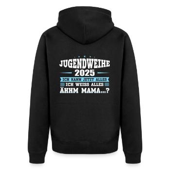 Youth Consecration 2025 Girl Boy - Unisex Premium Organic Zip Hoodie - black - Back - Nico (187cm)