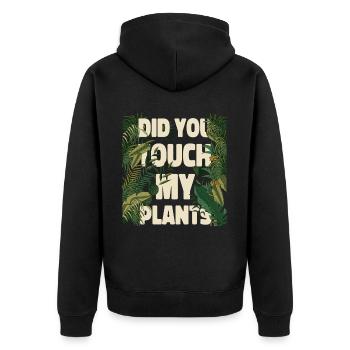 Plant Lover Gardening Did You - Unisex Premium Organic Zip Hoodie - black - Back - Nico (187cm)
