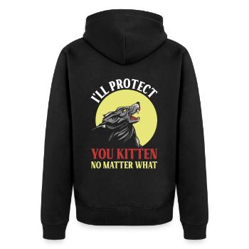 Pandabär Hast Zusätzlichen Reis Gesagt - Unisex Premium Bio Zip Hoodie - Schwarz - Hinten - Nico (187cm)
