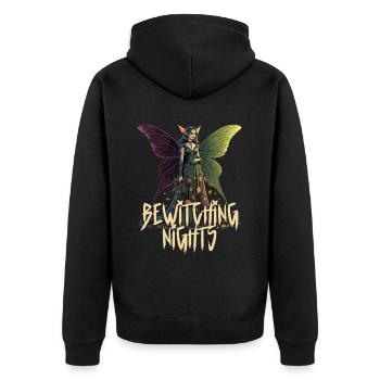 Fairycore Fée Gothique Nuits envoûtantes - Veste à capuche bio Premium Unisexe - noir - Dos - Nico (187cm)
