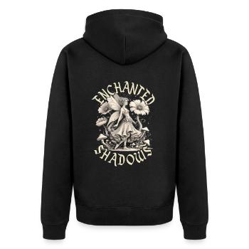 Fairycore Fairy Gothic Enchanted Shadows - Unisex Premium Organic Zip Hoodie - black - Back - Nico (187cm)