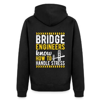 Ingénieur des ponts Construction de ponts - Veste à capuche bio Premium Unisexe - noir - Dos - Nico (187cm)