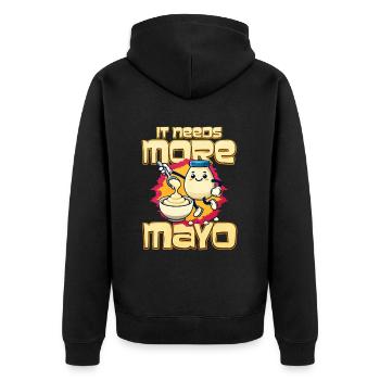Mayonnaise - Unisex Premium Bio Zip Hoodie - Schwarz - Hinten - Nico (187cm)