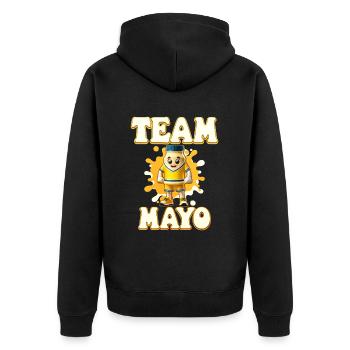 Mayonnaise - Unisex Premium Bio Zip Hoodie - Schwarz - Hinten - Nico (187cm)