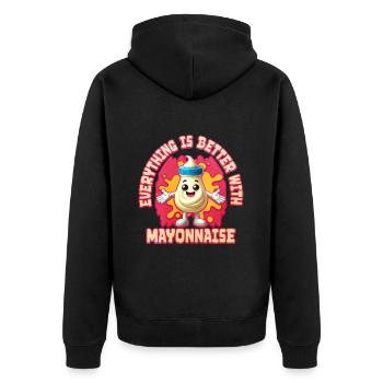 Mayonnaise - Unisex Premium Bio Zip Hoodie - Schwarz - Hinten - Nico (187cm)