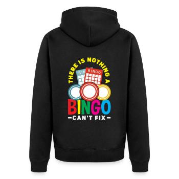Le bingo peut tout arranger amusant - Veste à capuche bio Premium Unisexe - noir - Dos - Nico (187cm)