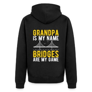 Bridge Engineer Bridge Construction - Unisex Premium Organic Zip Hoodie - black - Back - Nico (187cm)