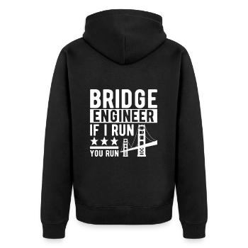 Ingénieur des ponts Construction de ponts - Veste à capuche bio Premium Unisexe - noir - Dos - Nico (187cm)