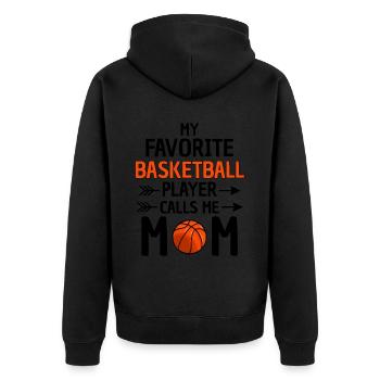 Fière maman de basket-ball - Veste à capuche bio Premium Unisexe - noir - Dos - Nico (187cm)
