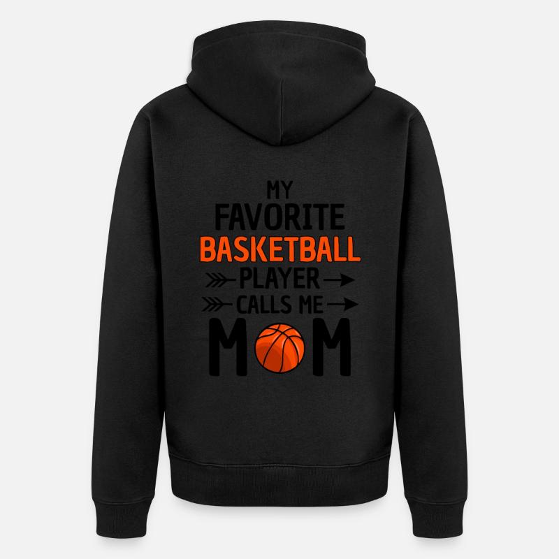 Fière maman de basket-ball - Veste à capuche bio Premium Unisexe - noir