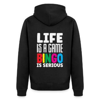 Le bingo est un jeu sérieux pour les fans - Veste à capuche bio Premium Unisexe - noir - Dos - Nico (187cm)
