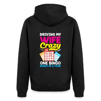 Soirées bingo avec votre femme folle - Veste à capuche bio Premium Unisexe - noir - Dos - Nico (187cm)