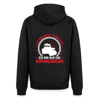 Le constructeur d’asphalte n’est pas un fou de la construction de routes - Veste à capuche bio Premium Unisexe - noir - Dos - Nico (187cm)
