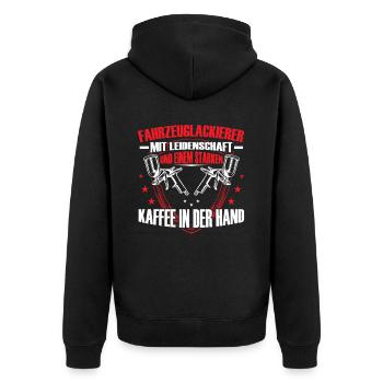 Vehicle painter with passion Painter - Unisex Premium Organic Zip Hoodie - black - Back - Nico (187cm)