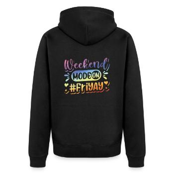 Joyeux vendredi Fri Yay École des enseignants Mème - Veste à capuche bio Premium Unisexe - noir - Dos - Nico (187cm)