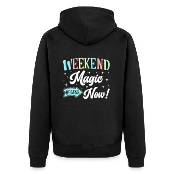 Joyeux vendredi Fri Yay École des enseignants Mème - Veste à capuche bio Premium Unisexe - noir - Dos - Nico (187cm)