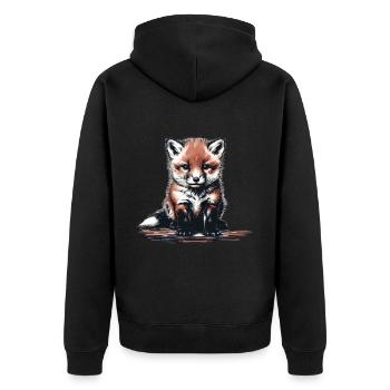 Animal De La Forêt, Renard, Renards, Enfants, Enfant, Conte De Fées - Veste à capuche bio Premium Unisexe - noir - Dos - Nico (187cm)