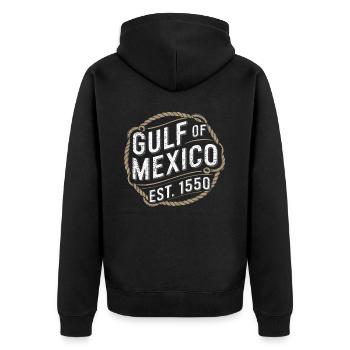 Gulf Of Mexico - Unisex Premium Bio Zip Hoodie - Schwarz - Hinten - Nico (187cm)