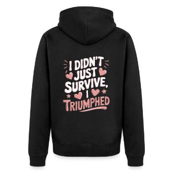 Krebsüberlebende Chemotherapie Chemotherapie besiegt Krebs - Unisex Premium Bio Zip Hoodie - Schwarz - Hinten - Nico (187cm)