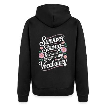 Krebsüberlebende Chemotherapie Chemotherapie besiegt Krebs - Unisex Premium Bio Zip Hoodie - Schwarz - Hinten - Nico (187cm)