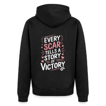 Krebsüberlebende Chemotherapie Chemotherapie besiegt Krebs - Unisex Premium Bio Zip Hoodie - Schwarz - Hinten - Nico (187cm)