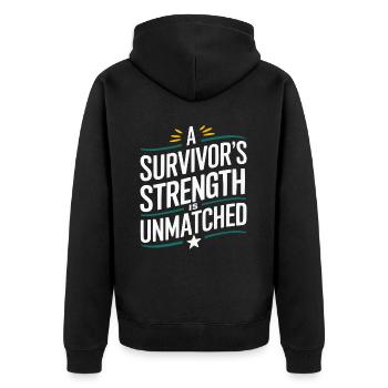 Krebsüberlebende Chemotherapie Chemotherapie besiegt Krebs - Unisex Premium Bio Zip Hoodie - Schwarz - Hinten - Nico (187cm)