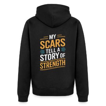 Krebsüberlebende Chemotherapie Chemotherapie besiegt Krebs - Unisex Premium Bio Zip Hoodie - Schwarz - Hinten - Nico (187cm)