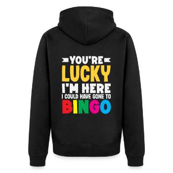 Vous avez de la chance, je suis un fan de Bingo ici - Veste à capuche bio Premium Unisexe - noir - Dos - Nico (187cm)