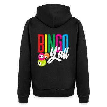 Bingo Y’all Expérience de bingo colorée - Veste à capuche bio Premium Unisexe - noir - Dos - Nico (187cm)
