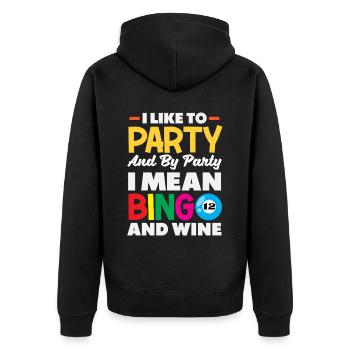 Bingo Et Fête Du Vin Fun Design - Veste à capuche bio Premium Unisexe - noir - Dos - Nico (187cm)