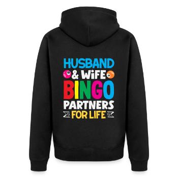 Bingo Partenaire Pour La Vie Mari Et Femme - Veste à capuche bio Premium Unisexe - noir - Dos - Nico (187cm)