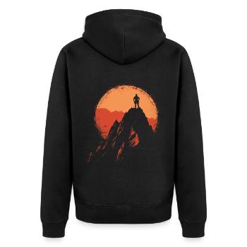 Bloc : Alpinisme dans les Alpes près de Sonnenau - Veste à capuche bio Premium Unisexe - noir - Dos - Nico (187cm)