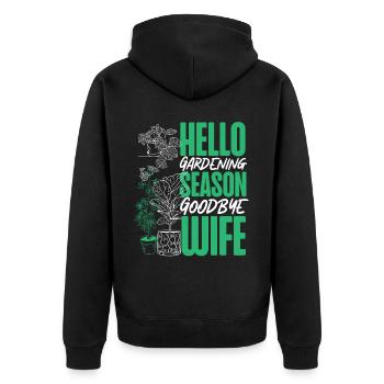Amoureux des plantes Jardinage Mari Femme - Veste à capuche bio Premium Unisexe - noir - Dos - Nico (187cm)