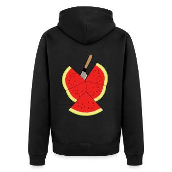 Melon Fruit Summertime Fruit - Unisex Premium Organic Zip Hoodie - black - Back - Nico (187cm)